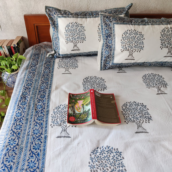 Mango Tree Pure Cotton Jaipuri Double Bedsheet