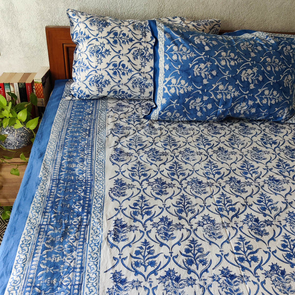 Moringa Pure Cotton Jaipuri Double Bedsheet