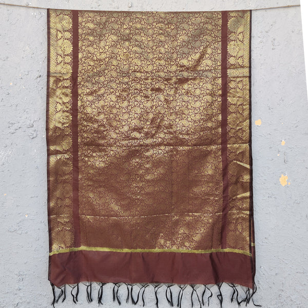 PIYU - Banarasi Kathan Jacquard Dupatta Brown