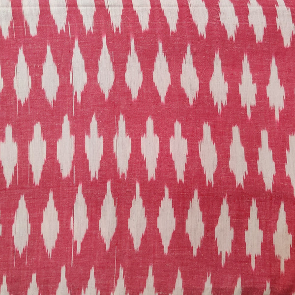 Pure Cotton Reddish Peach With Cream Weaves Woven Fabric