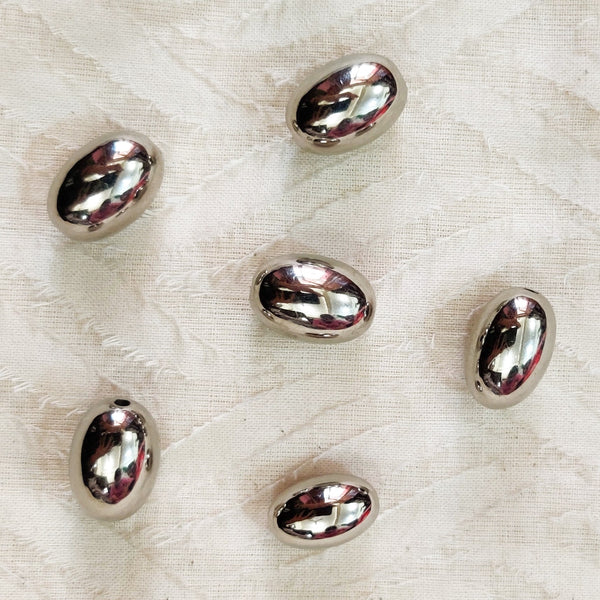 Pack Of 5 Oval Metal Buttons