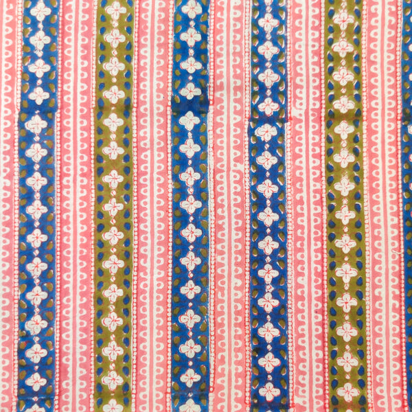 Pre-Cut 1.40 Meters Pure Cotton Jaipuri All Borders Hand Block Print Fabric