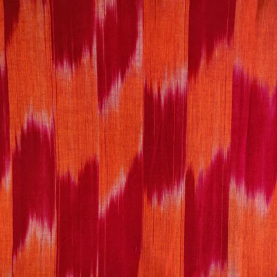 Precut 1.40 Meter Pure Cotton Handloom With Maroon And Orange Brown Merged Shaded Woven Fabric