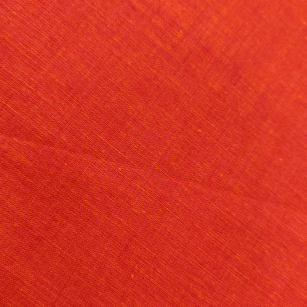 Pure Cotton Brick Red With A Hint Of Yellow Mangalgiri Blouse Piece ( 1 meter ) Fabric