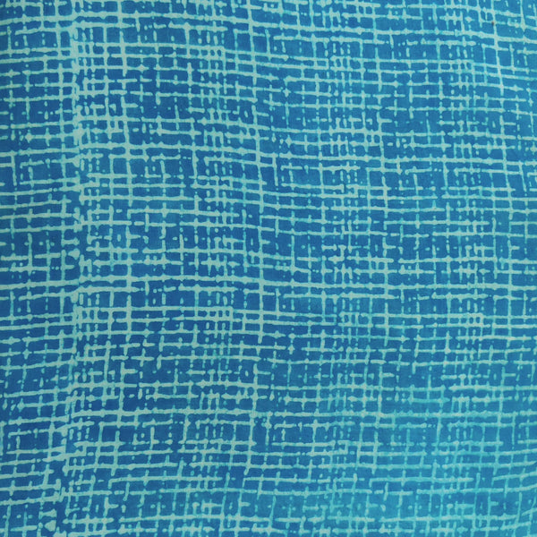 Pre-Cut 1.60 Meter Pure Cotton Dabu Blue With Checks Texture Hand Block Print Fabric