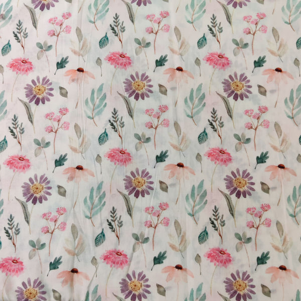 Surat Cotton Digital Print With Multi Delicate Flowers Fabric