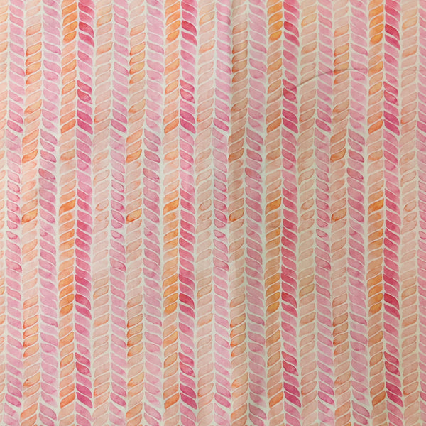 Surat Cotton Digital Print With Pastel Pink And Orange Fabric