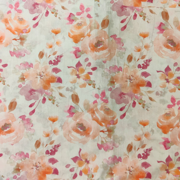 Surat Cotton Digital Print With Roses Floral Fabric