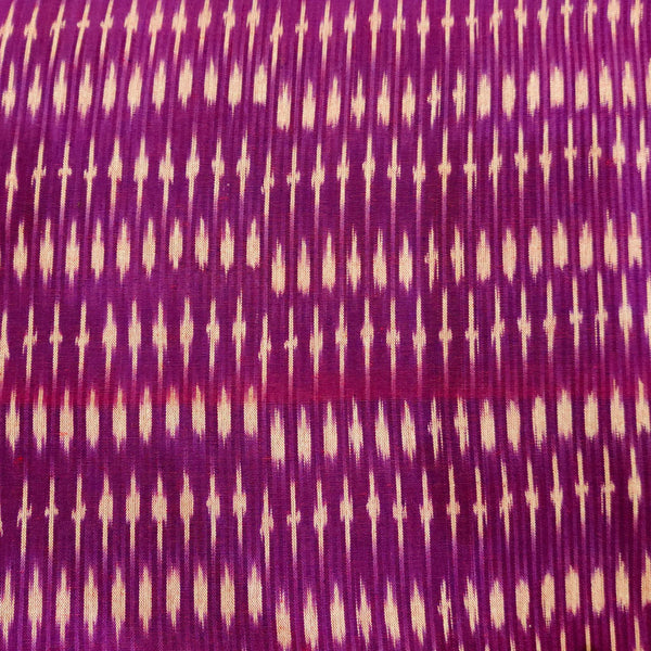 Pure Cotton Ikkat Purple With Off White Tiny Weaves Hand Woven Blouse Fabric 80CM