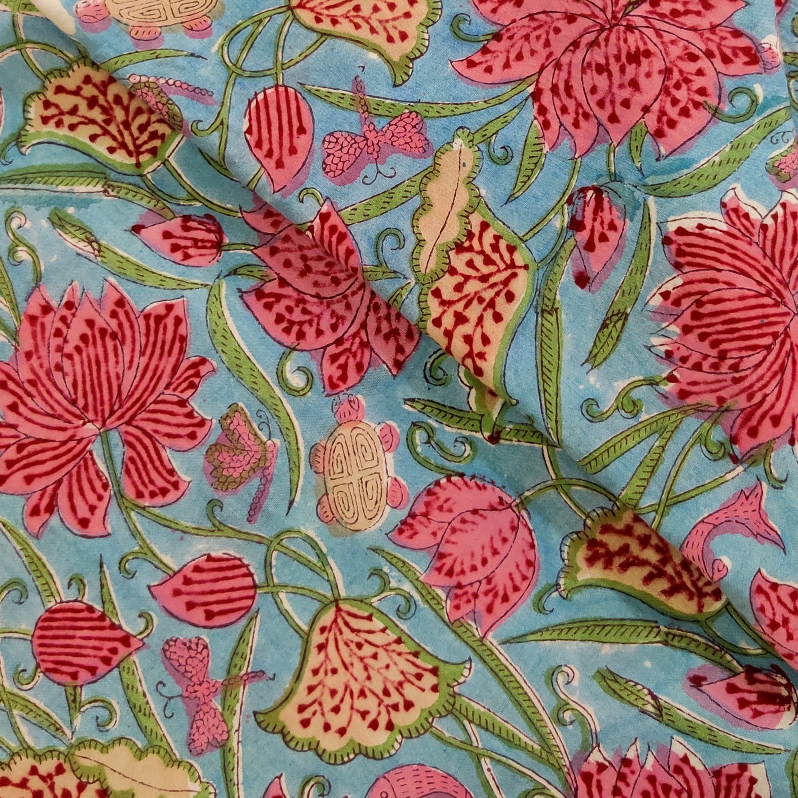 Cotton Hand Block Print Fabric, Floral, Multicolour at Rs 120/meter in  Jaipur