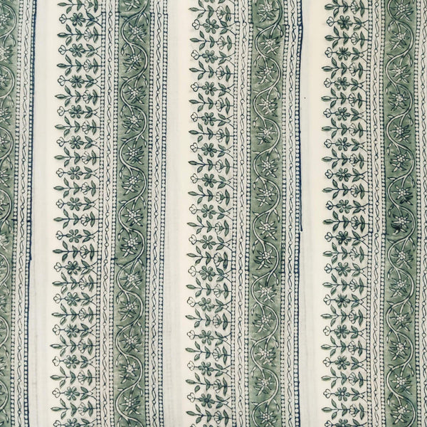 Pure Cotton Jaipuri White With Grey Intricate Border Hand Block Print blouse Fabric ( 85 cm )