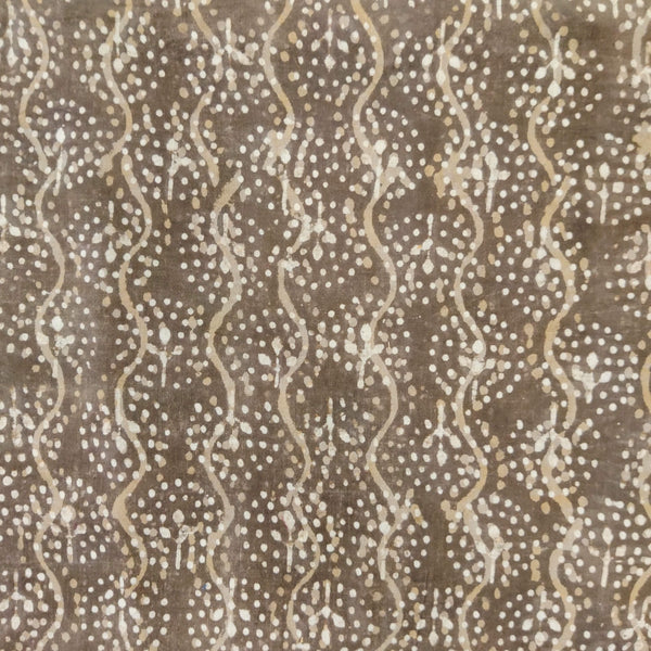 Pure Cotton Kashish With Cream Dot Flower Motif Hand Block Print Fabric