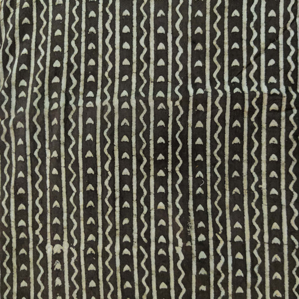 Pure Cotton Kashish With Dark Kashish Multi Stripes Hand Block Print Fabric