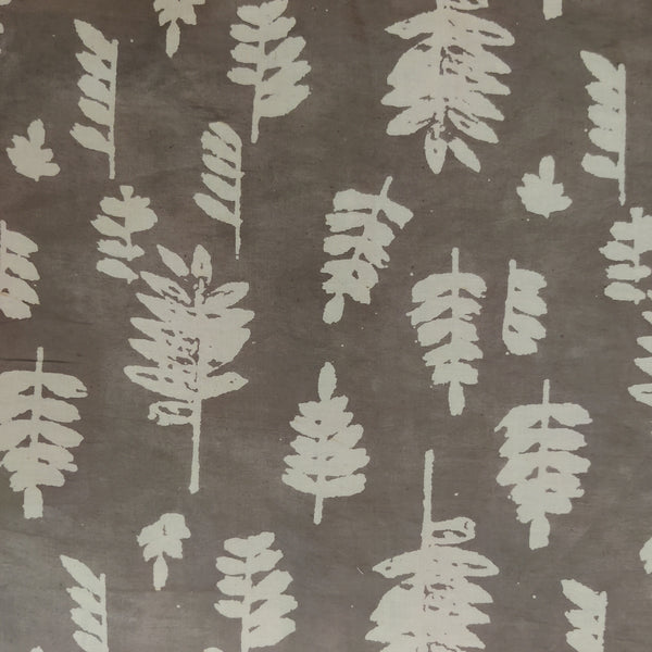 Pure Cotton Kashish With Fallen Leaves Hand Block Print Fabric