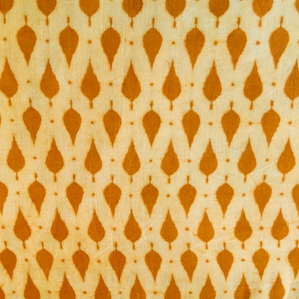 Pure Cotton Light Dabu Mustard With Droplets Hand Block Print Fabric