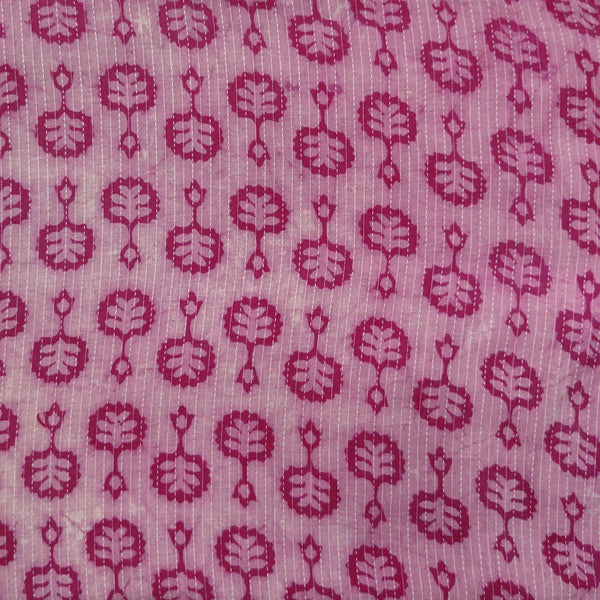 Pure Cotton Light Dabu Pink Kaatha Hand Block Print Fabric