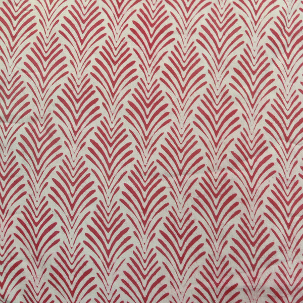 Pure Cotton Light Dabu With Peach Floral Bush Hand Block Print Fabric