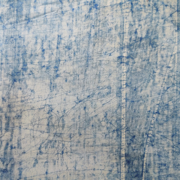 Pure Cotton Light Indigo Marble Hand Block Printed Fabric.