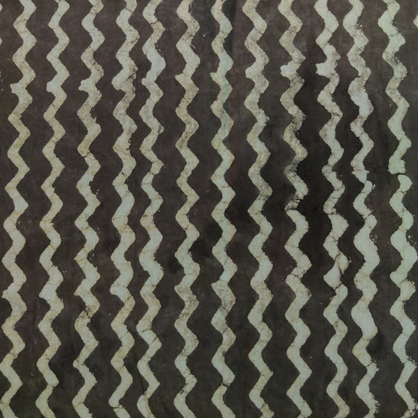 Pure Cotton Light Kashish With Dark Kashish ZigZag Hand Block Print Fabric