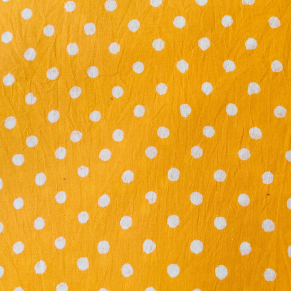 Pure Cotton Mango Dabu Polka Hand Block Print Fabric