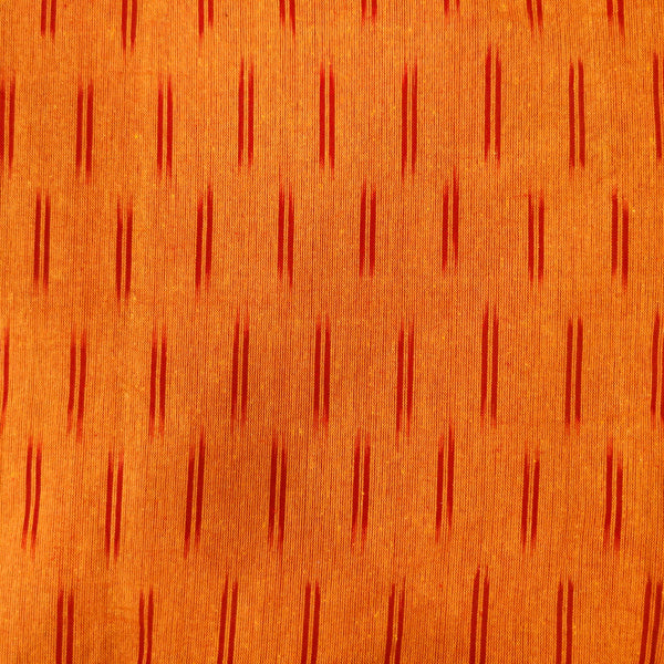 Pure Cotton Mango Mustard With Maroon Double Line Weaves Hand Woven Fabric