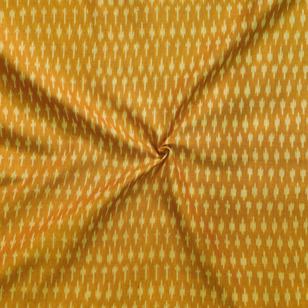 Pure Cotton Mercerised Ikkat Mustard With Tiny Weaves Woven Fabric