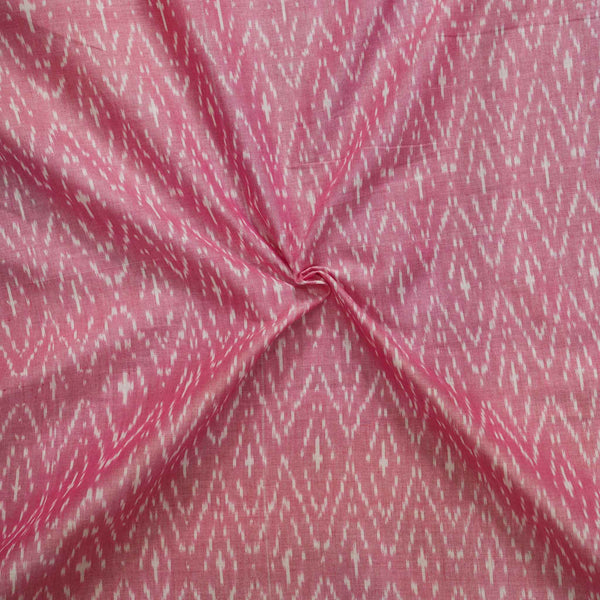 Pure Cotton Mercerised Ikkat Pink With All Over Comb Weaves Woven Fabric