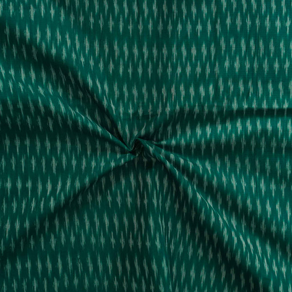 Pure Cotton Mercerised Ikkat Teal With Tiny Weaves Woven Fabric