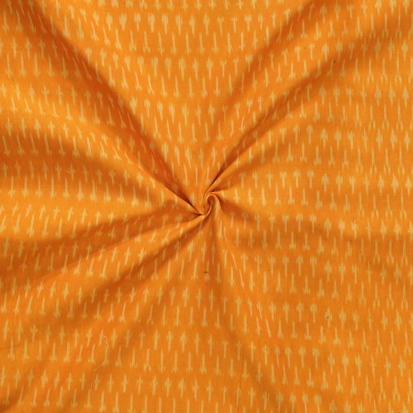 Pure Cotton Mercerised Ikkat Yellow With Tiny Weaves Woven Fabric