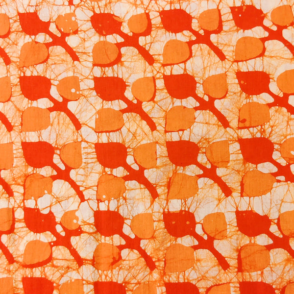 Pure Cotton Moum Batik Three Leaves Handmade Fabric