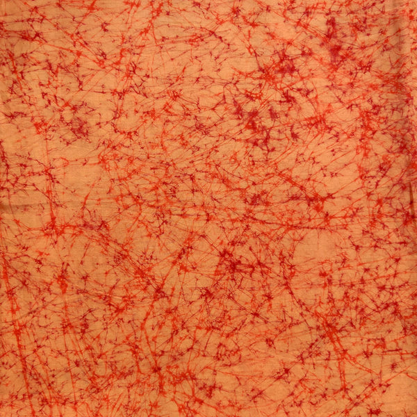 Pure Cotton Moum Batik WIth Maroon Orange Abstracts Hand Made Fabric