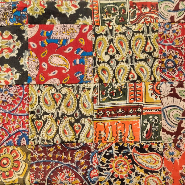 Pure Cotton Multi Kalamkari Patch Work Fabric