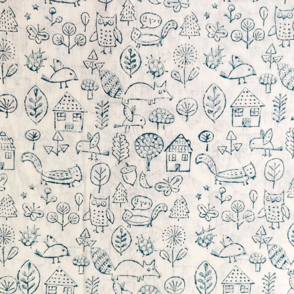 Pure Cotton Organic Dyed Village Hand Block Print Fabric