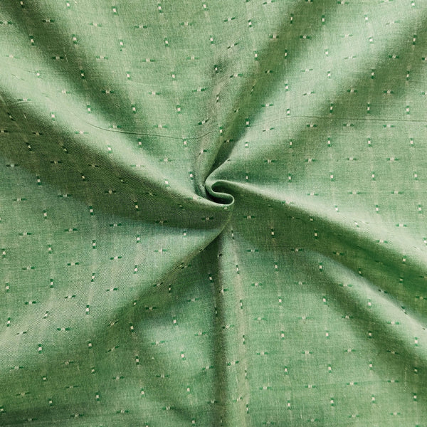 Pure Cotton Pastel Green Tiny Leno Weave Woven Fabric