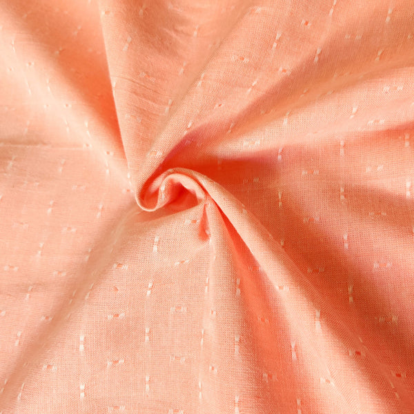 Pure Cotton Peach Tiny Leno Weave Woven Fabric