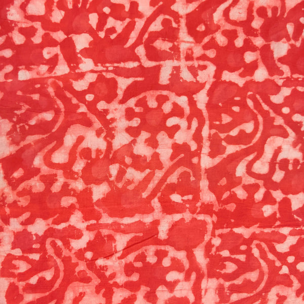 Pure Cotton Peach With Randomised Jaal Hand Block Print Fabric