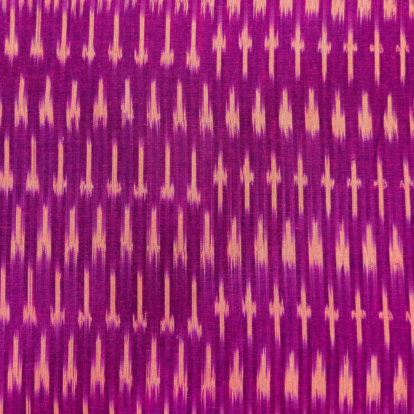 Pure Cotton Purple Hand Woven Ikkat With Tiny Weaves Hand Woven Fabric