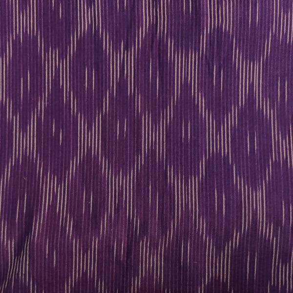 Pure Cotton Purple Ikkat With Light Grey Honeycomb Weave Woven Fabric