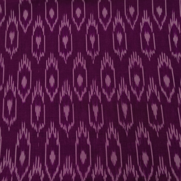 Pure Cotton Purple Mercerised Ikkat With Grey Simple Comb Weaves Woven Fabric