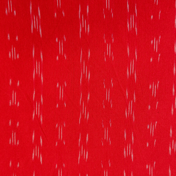 Pure Cotton Red Ikkat With Grey Meteor Shower Weave Woven Fabric