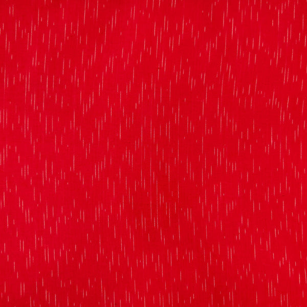 Pure Cotton Red Ikkat With Tiny Cream Lines Hand Block Print Fabric