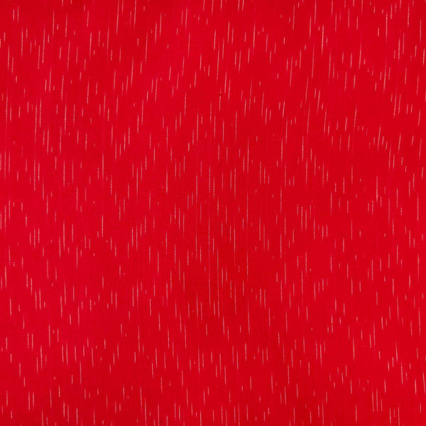 Pure Cotton Red Ikkat With Tiny Cream Lines Hand Block Print blouse Fabric (1.15 meter)