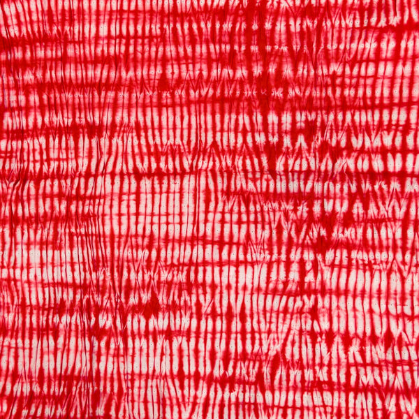 Pure Cotton Red Shibori Tie And Dye Handmade Fabric