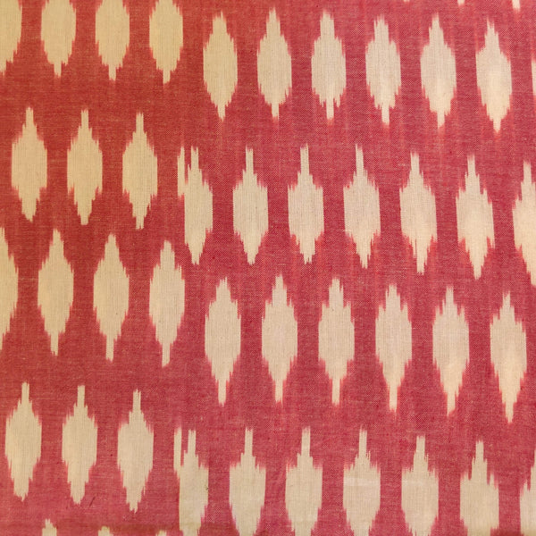 Pure Cotton Reddish Peach With Cream Weaves Woven Fabric