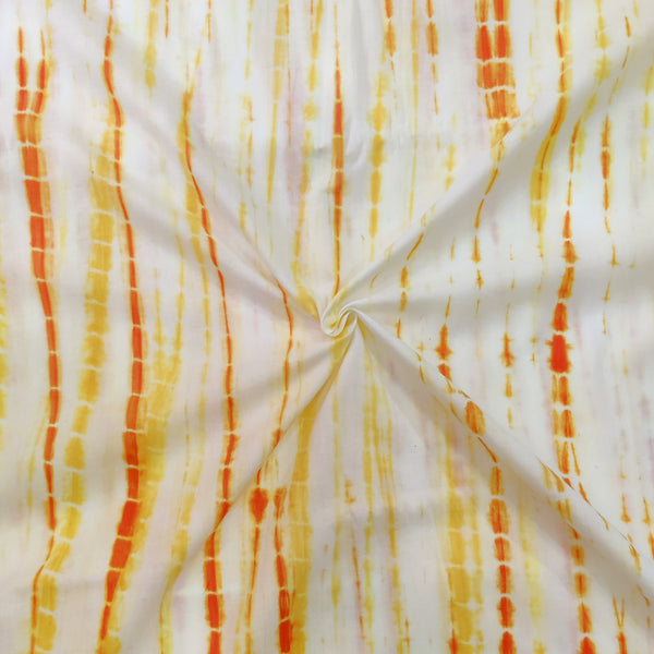 Pure Cotton Shades Of Sunset Shibori Handmade Blouse Fabric ( 1 Meter )