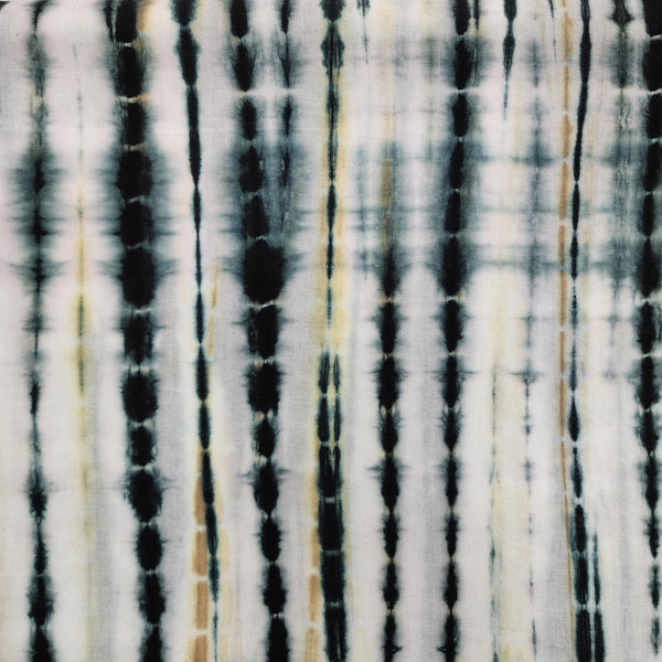 Pure Cotton Shibori Black Brown Tie And Dye Fabric