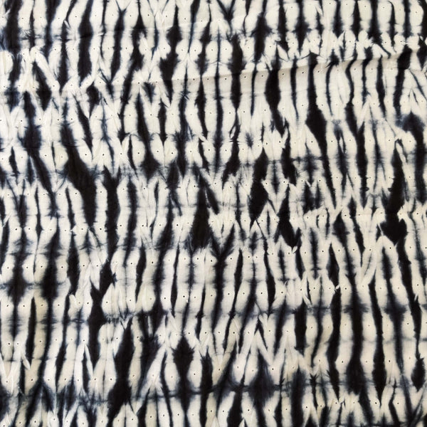 Pure Cotton Shibori Black Tie And Dye Handmade Fabric