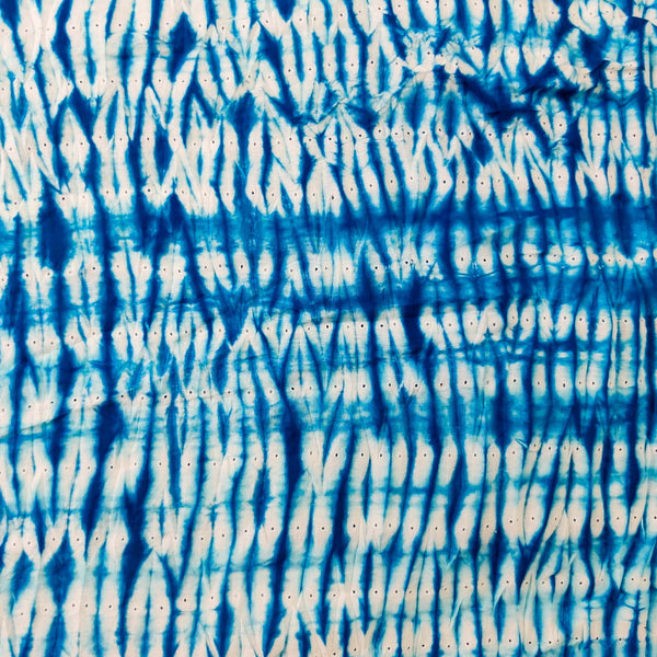 Pure Cotton Shibori Blue Tie And Dye Handmade Fabric