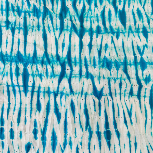 Pure Cotton Shibori Light Blue Tie And Dye Handmade Fabric