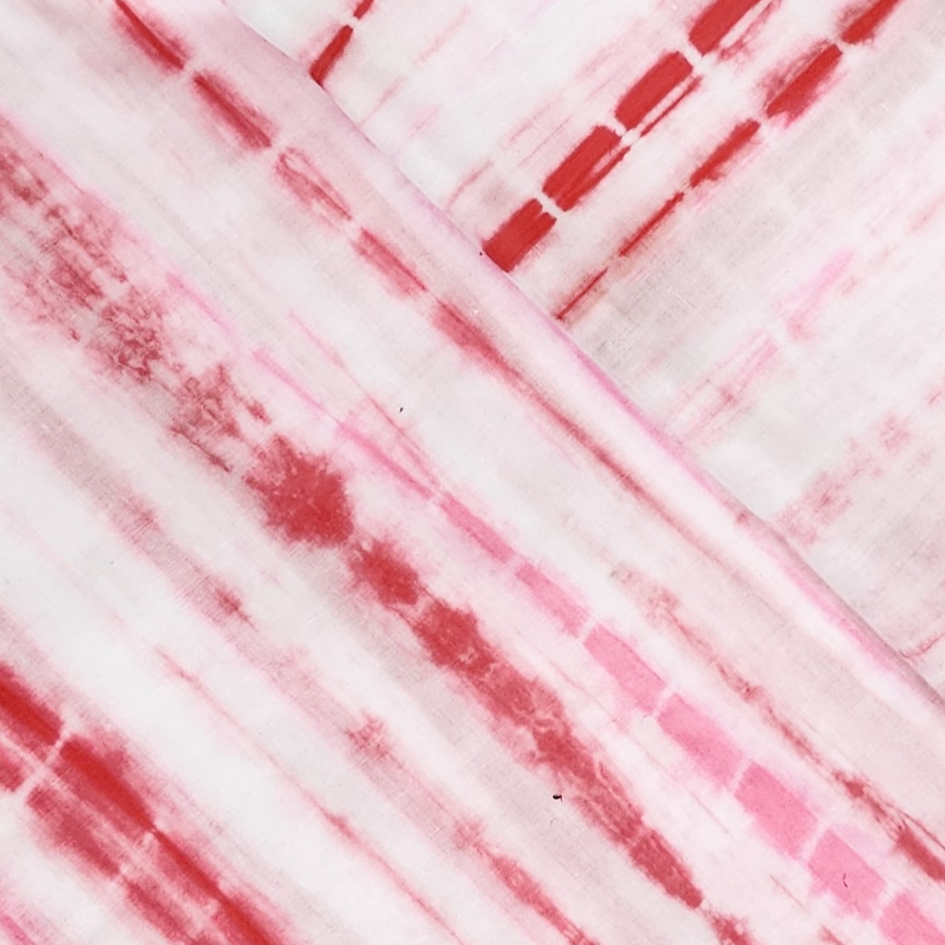 Pure Cotton Shibori Pink Tie And Dye Fabric - Sanskruti